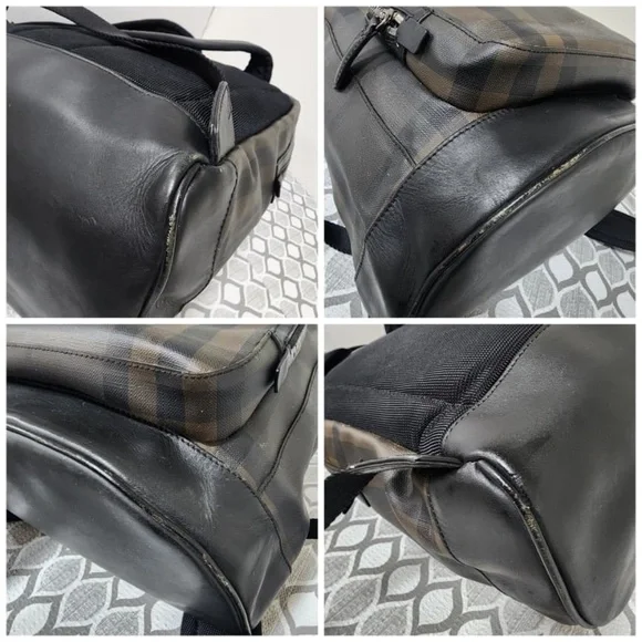 Authentic Burberry Smoked Check Backpack Black